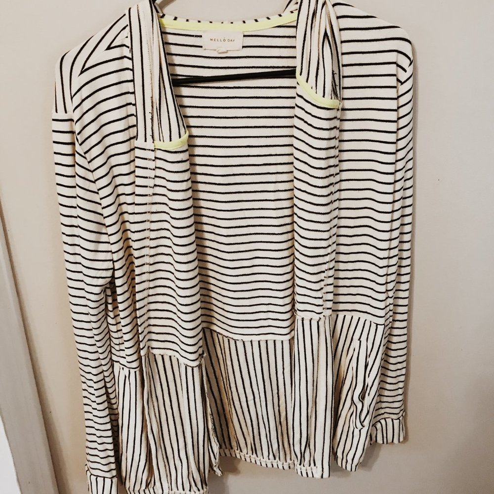 MELLODAY stripe cardigan/jacket